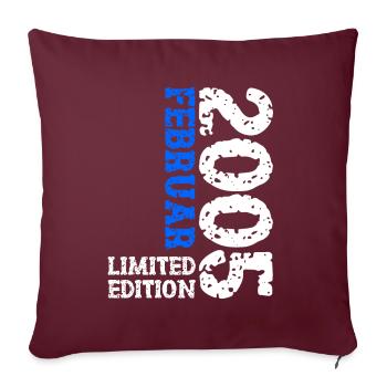 2005 Février Édition Limitée Anniversaire Homme Femme - Housse de coussin décorative 45 x 45 cm - bordeaux - Devant