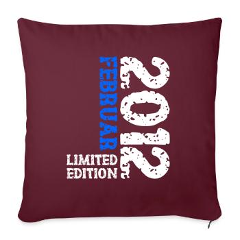 2012 Février Édition Limitée Anniversaire Homme Femme - Housse de coussin décorative 45 x 45 cm - bordeaux - Devant