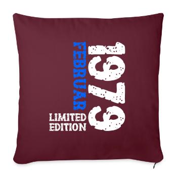 1979 février édition limitée anniversaire homme femme - Housse de coussin décorative 45 x 45 cm - bordeaux - Devant