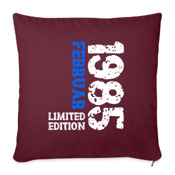 1985 février édition limitée anniversaire homme femme - Housse de coussin décorative 45 x 45 cm - bordeaux - Devant