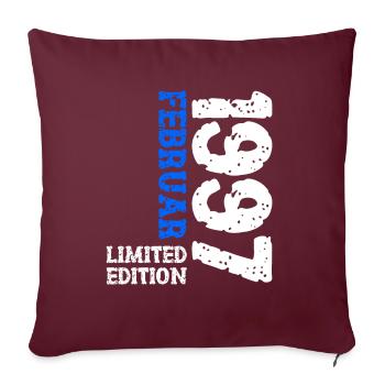 1997 Février Édition Limitée Anniversaire Homme Femme - Housse de coussin décorative 45 x 45 cm - bordeaux - Devant