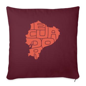 Équateur Pays République de l’Équateur Amérique du Sud Cadeau - Housse de coussin décorative 45 x 45 cm - bordeaux - Devant
