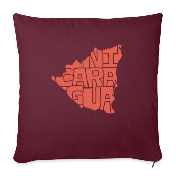 République du Nicaragua Caraïbes Amérique du Sud Fun Cadeau - Housse de coussin décorative 45 x 45 cm - bordeaux - Devant