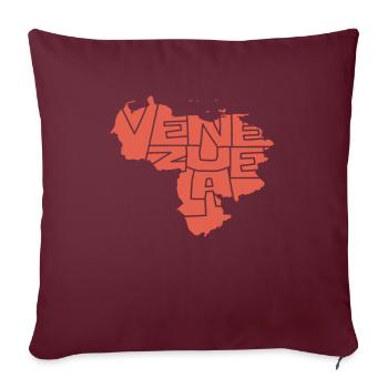 République du Venezuela Caraïbes Amérique du Sud Cadeau amusant - Housse de coussin décorative 45 x 45 cm - bordeaux - Devant