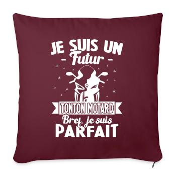 Je suis un futur Tonton Motard Humour Tonton - Housse de coussin décorative 45 x 45 cm - bordeaux - Devant