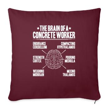 Betonbauer Stahlbetonbauer Ouvrier du béton - Housse de coussin décorative 45 x 45 cm - bordeaux - Devant