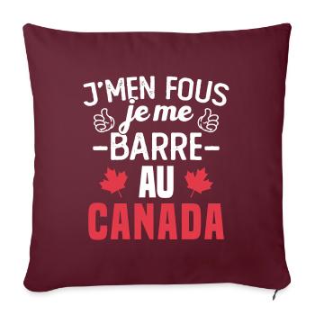 J'men fous je me barre au canada - Housse de coussin décorative 45 x 45 cm - bordeaux - Devant