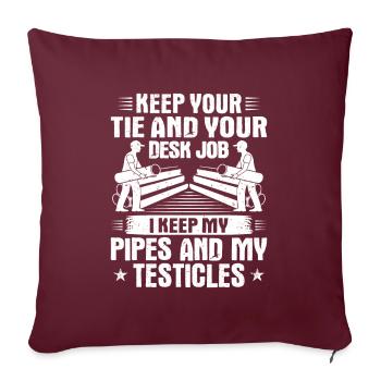Constructeur de pipelines Construction de pipelines Pipelayer - Housse de coussin décorative 45 x 45 cm - bordeaux - Devant