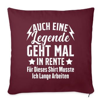 Une légende prend sa retraite Un drôle de retraité - Housse de coussin décorative 45 x 45 cm - bordeaux - Devant