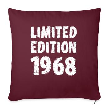 1968 édition limitée anniversaire cadeau femme mari - Housse de coussin décorative 45 x 45 cm - bordeaux - Devant