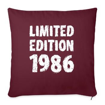 1986 édition limitée anniversaire cadeau femme mari - Housse de coussin décorative 45 x 45 cm - bordeaux - Devant