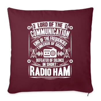 Amateurfunker Amateurfunk Radio Ham Amateur Radio - Housse de coussin décorative 45 x 45 cm - bordeaux - Devant