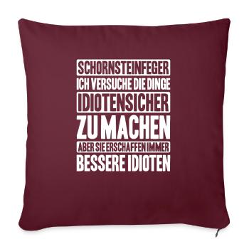 Schornsteinfeger Kaminkehrer Chimney Sweep - Sofakissenbezug 45 x 45 cm - Burgunderrot - Vorne