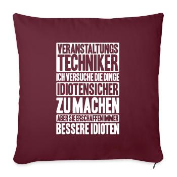 Veranstaltungstechniker Event Technician - Sofakissenbezug 45 x 45 cm - Burgunderrot - Vorne