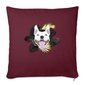 Golden Dog Bull Terrier - Housse de coussin décorative 45 x 45 cm - bordeaux - Devant