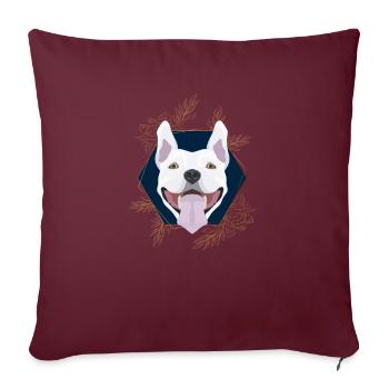 Golden Dog Bull Terrier - Housse de coussin décorative 45 x 45 cm - bordeaux - Devant