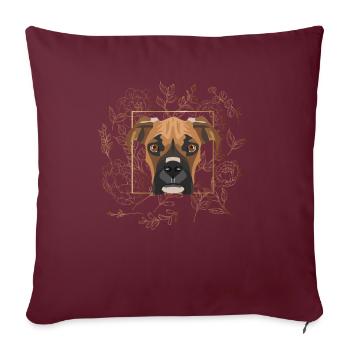 Boxer allemand Golden Dog - Housse de coussin décorative 45 x 45 cm - bordeaux - Devant