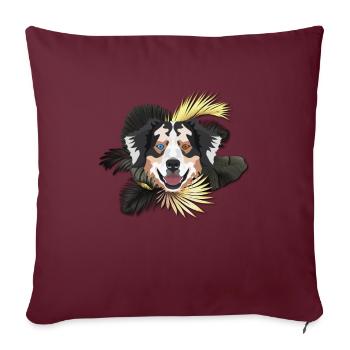 Golden Dog Berger Australien - Housse de coussin décorative 45 x 45 cm - bordeaux - Devant