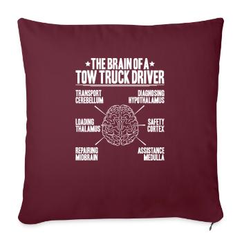Service de remorquage Service de remorquage Conducteur de dépanneuse - Housse de coussin décorative 45 x 45 cm - bordeaux - Devant