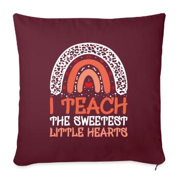 J'enseigne aux plus beaux petits cœurs - Housse de coussin décorative 45 x 45 cm - bordeaux - Devant