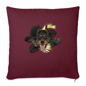 Golden Dog Doberman - Housse de coussin décorative 45 x 45 cm - bordeaux - Devant