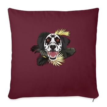 Golden Dog Dalmatien - Housse de coussin décorative 45 x 45 cm - bordeaux - Devant