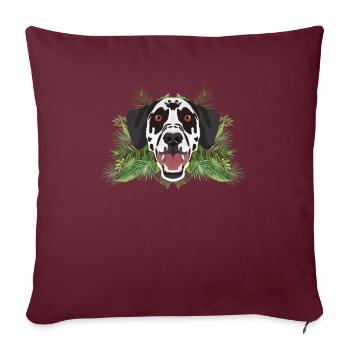 Dalmatiens tropicaux - Housse de coussin décorative 45 x 45 cm - bordeaux - Devant