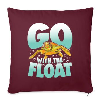 Go With The Float für Schildkrötenliebhaber - Sofakissenbezug 45 x 45 cm - Burgunderrot - Vorne