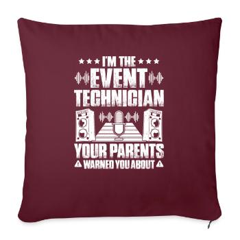 Veranstaltungstechniker Technicien événementiel - Housse de coussin décorative 45 x 45 cm - bordeaux - Devant