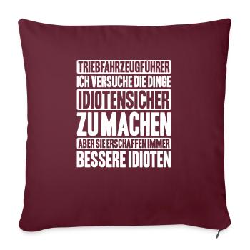 Triebfahrzeugführer Lokführer Train Driver - Sofakissenbezug 45 x 45 cm - Burgunderrot - Vorne