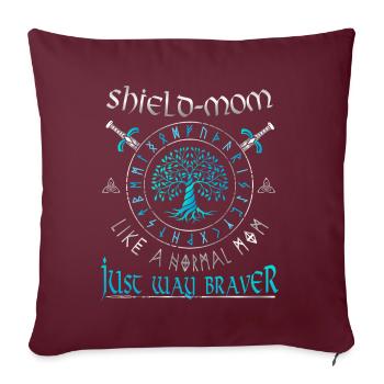 Schildmaid -Shield-Mom- Comme une maman normale - Housse de coussin décorative 45 x 45 cm - bordeaux - Devant