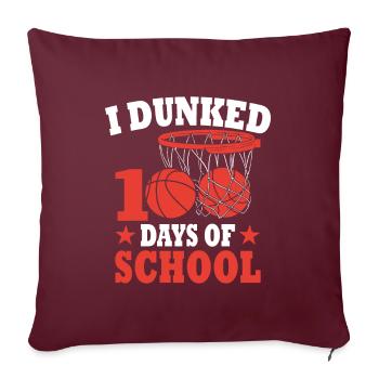 100 jours d'école Basket Cadeau Pour Enfants - Housse de coussin décorative 45 x 45 cm - bordeaux - Devant
