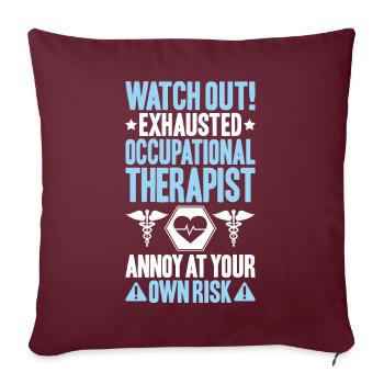 Ergothérapeute Ergotherapeut Ergotherapie - Housse de coussin décorative 45 x 45 cm - bordeaux - Devant