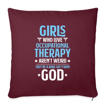 Ergothérapeute Ergotherapeut Ergotherapie - Housse de coussin décorative 45 x 45 cm - bordeaux - Devant