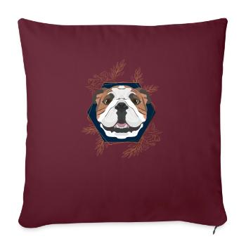 Golden Dog Bouledogue anglais - Housse de coussin décorative 45 x 45 cm - bordeaux - Devant
