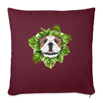 Bouledogue anglais tropical - Housse de coussin décorative 45 x 45 cm - bordeaux - Devant