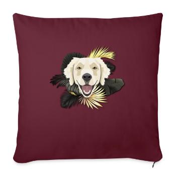 Golden Dog Golden Retriever - Housse de coussin décorative 45 x 45 cm - bordeaux - Devant