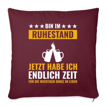 Rentner Rente Rentenbeginn Biertrinker Bier - Sofakissenbezug 45 x 45 cm - Burgunderrot - Vorne