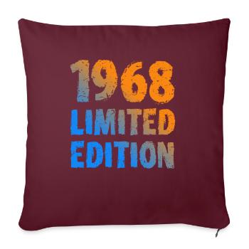 1968 édition limitée anniversaire cadeau femme mari - Housse de coussin décorative 45 x 45 cm - bordeaux - Devant