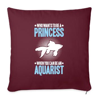 Aquaristique Aquariophile Aquarium Poissons Aquariophile - Housse de coussin décorative 45 x 45 cm - bordeaux - Devant