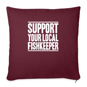 Aquaristique Aquariophile Aquarium Poissons Aquariophile - Housse de coussin décorative 45 x 45 cm - bordeaux - Devant