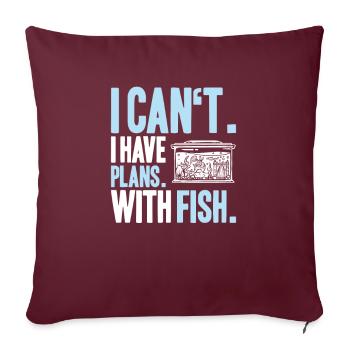Aquaristique Aquariophile Aquarium Poissons Aquariophile - Housse de coussin décorative 45 x 45 cm - bordeaux - Devant