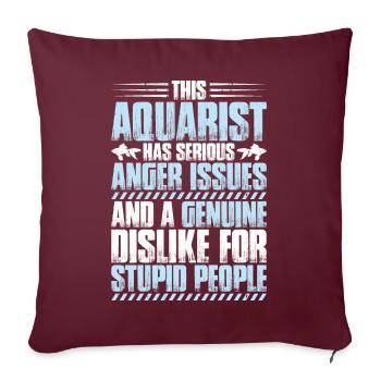 Aquaristique Aquariophile Aquarium Poissons Aquariophile - Housse de coussin décorative 45 x 45 cm - bordeaux - Devant