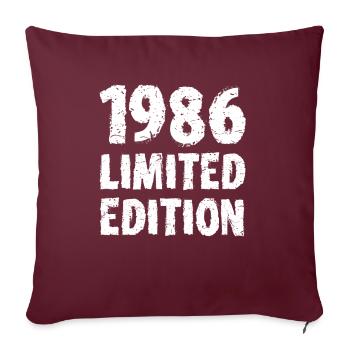 1986 édition limitée anniversaire cadeau femme mari - Housse de coussin décorative 45 x 45 cm - bordeaux - Devant