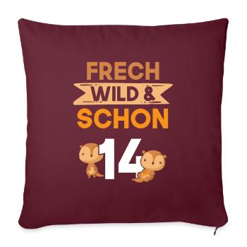 14 Jahre Geburtstag Junge Mädchen Otter - Sofakissenbezug 45 x 45 cm - Burgunderrot - Vorne
