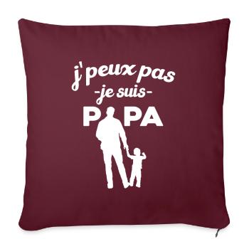 Je peux pas je suis papa bébé - Housse de coussin décorative 45 x 45 cm - bordeaux - Devant