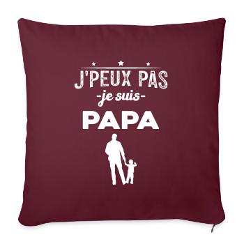 Je peux pas je suis papa bébé - Housse de coussin décorative 45 x 45 cm - bordeaux - Devant