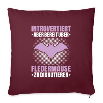 Fledermaus Fledermäuse Bat Bats Fledertier - Sofakissenbezug 45 x 45 cm - Burgunderrot - Vorne