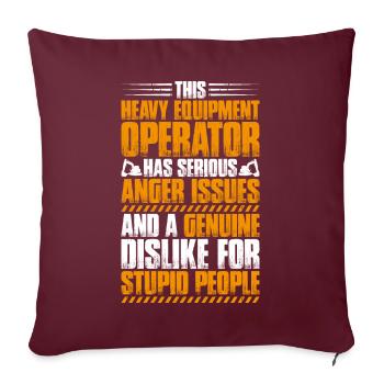 Baggerfahrer Baggerführer Heavy Equipment Operator - Sofakissenbezug 45 x 45 cm - Burgunderrot - Vorne