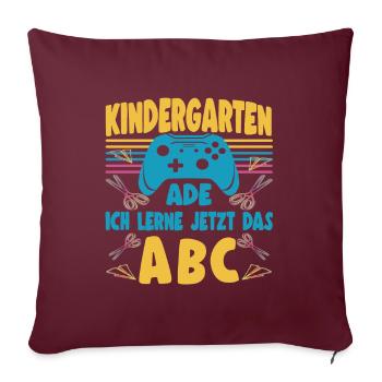 Kindergarten Ade Bye Kita Abgänger 2026 Junge - Sofakissenbezug 45 x 45 cm - Burgunderrot - Vorne